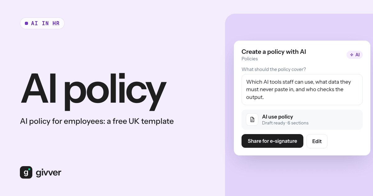 AI policy for employees: a free UK template
