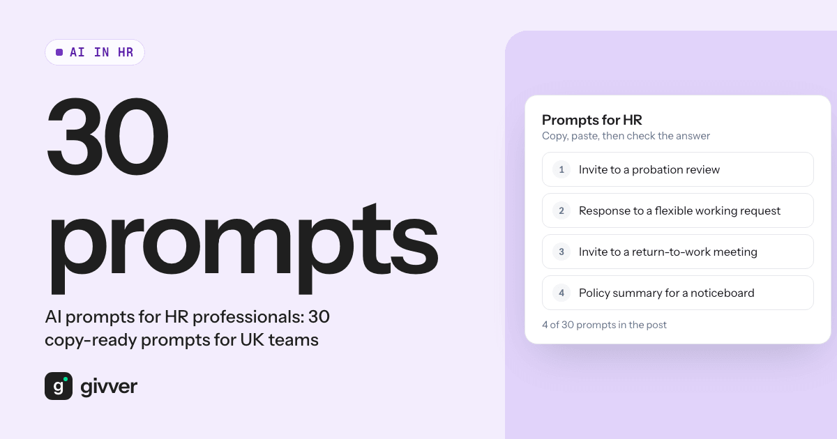 AI prompts for HR professionals: 30 copy-ready prompts for UK teams